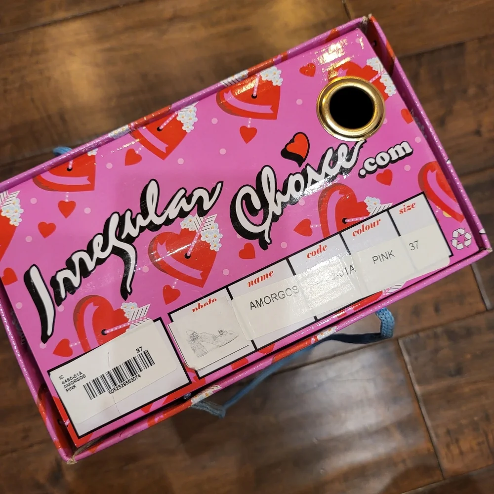 NWT Size 6.5 Irregular Choice Amorgos Pink Rhinestone, Snake Skin Glitter Heels - Picture 11 of 11